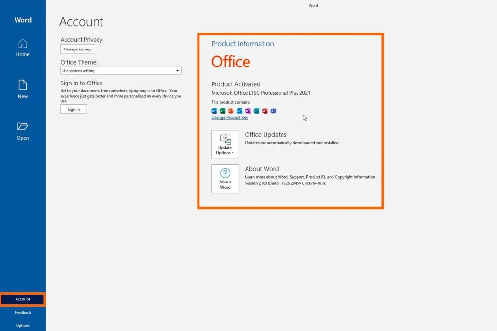 Windows and Microsoft Office activation screen